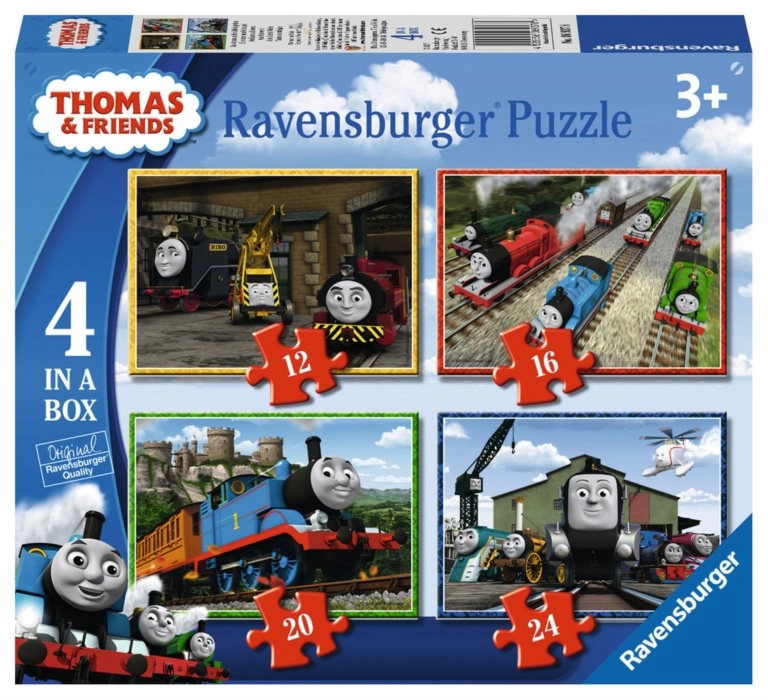 ravensburger puzzle mašinka tomáš 4v1 (12, 16, 20, 24 dílků)