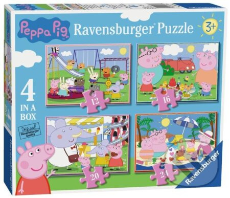 RAVENSBURGER Puzzle Prasátko Peppa: Zábavné dny 4v1 (12,16,20,24 dílků)