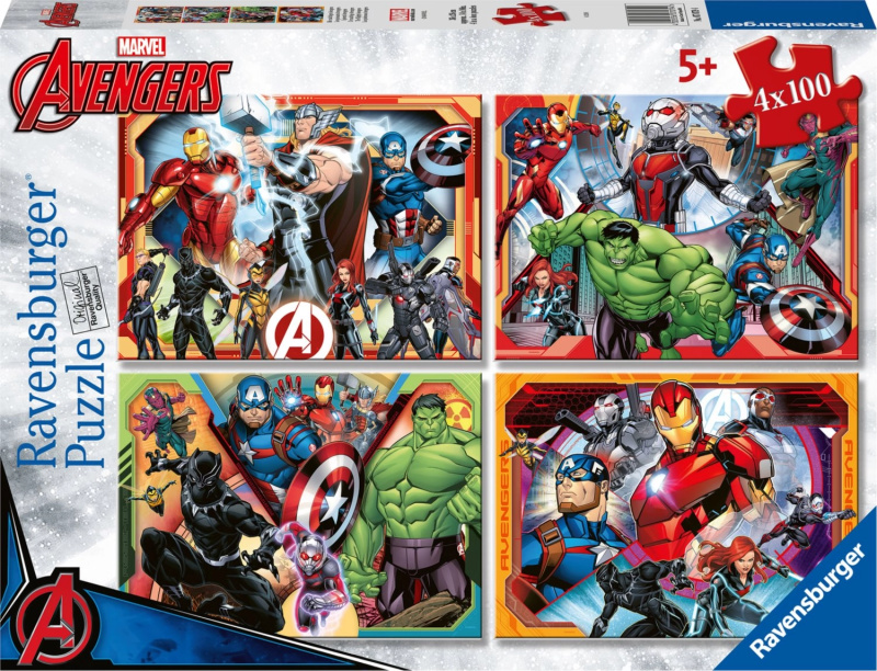 Ravensburger 070794 Marvel Avengers set 4 x 100 dílků