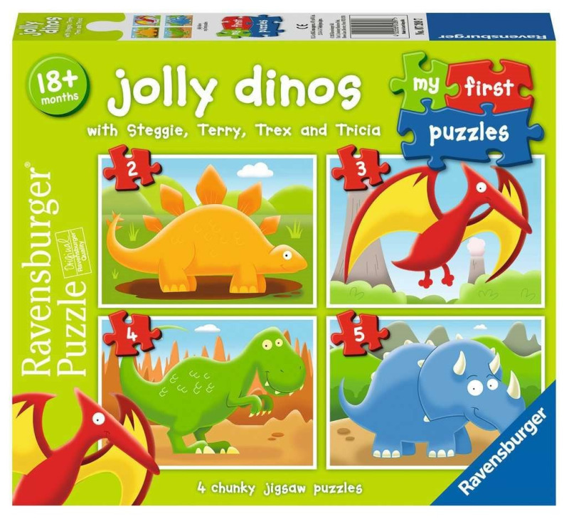 RAVENSBURGER Moje první puzzle Veselí Dinosauři 4v1 (2,3,4,5 dílků) 145925