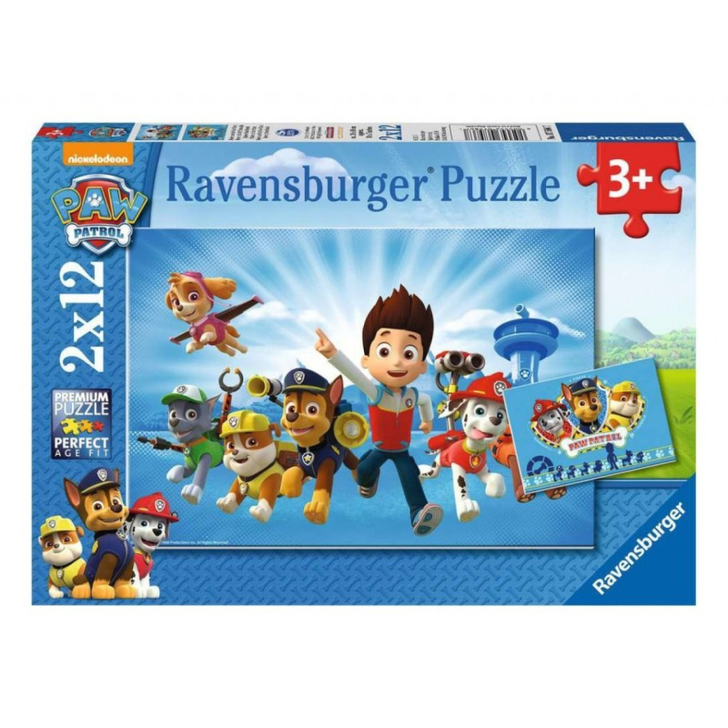 RAVENSBURGER Puzzle Ryder a tlapková patrola 2x12 dílků