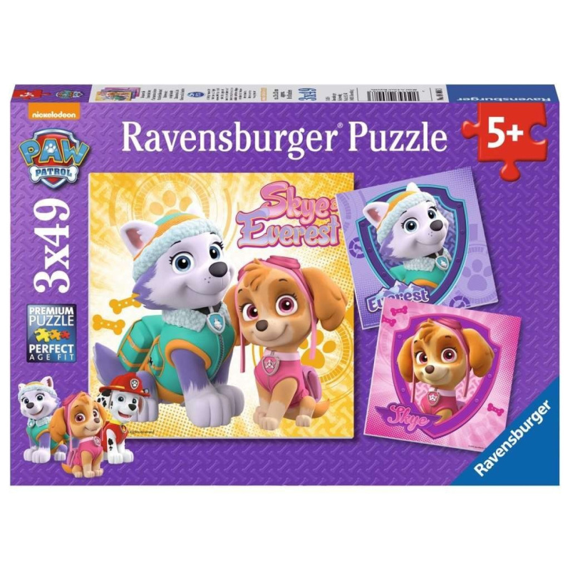 Ravensburger Tlapková patrola: Dívčí síla 3 x 49 dílků