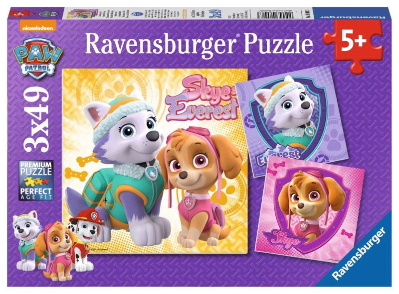 Ravensburger Tlapková patrola: Dívčí síla 3 x 49 dílků