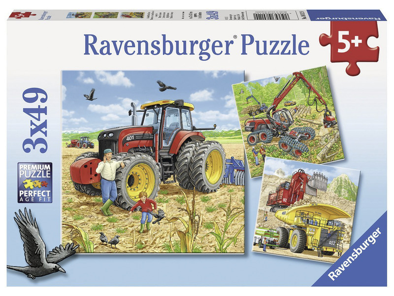 RAVENSBURGER Puzzle Velké stroje 3x49 dílků