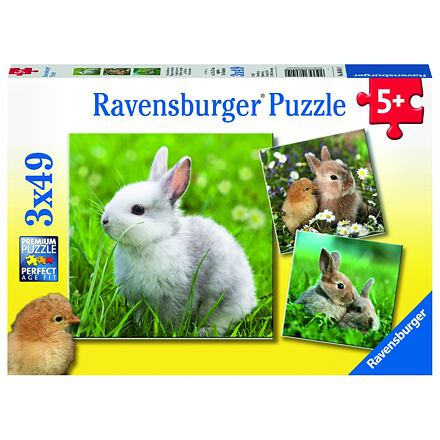 Ravensburger Roztomilý králíček Puzzle 3x49 dílků