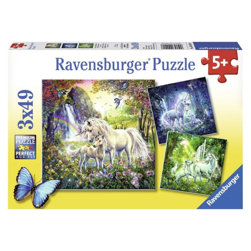 RAVENSBURGER Puzzle Nádherní jednorožci 3x49 dílků