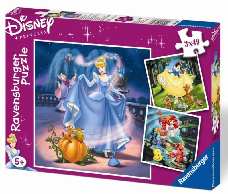 Ravensburger puzzle Sněhurka a Popelka 3x49 dílků
