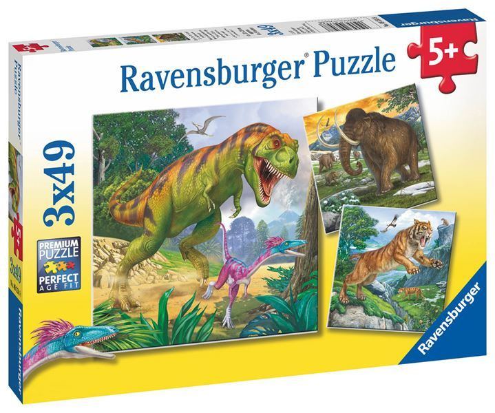 Ravensburger Pravěká zvířata 3 x 49 dílků