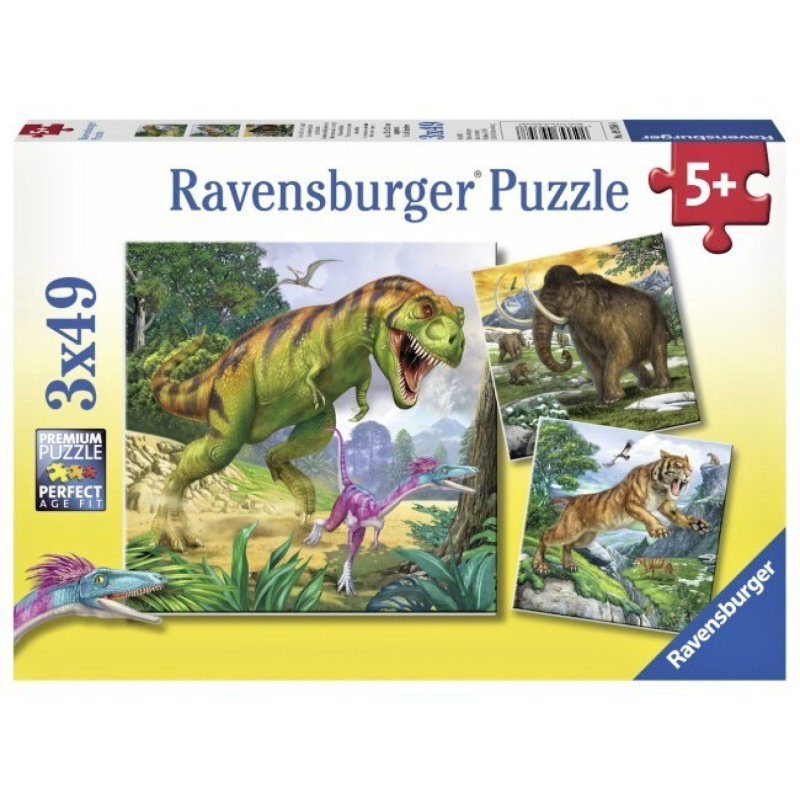 Ravensburger Pravěká zvířata 3 x 49 dílků