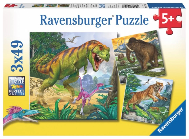 Ravensburger Pravěká zvířata 3 x 49 dílků