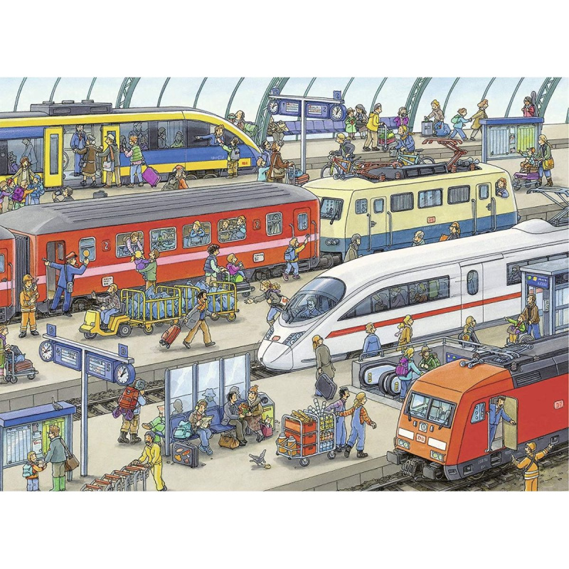 Puzzle železniční stanice 60 dílků