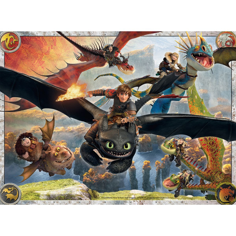 RAVENSBURGER Puzzle Jak vycvičit draka: Dobří draci XXL 150 dílků