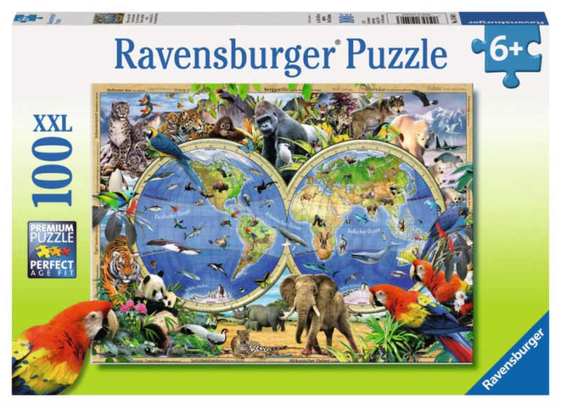 RAVENSBURGER Puzzle Svět divokých zvířat XXL 100 dílků