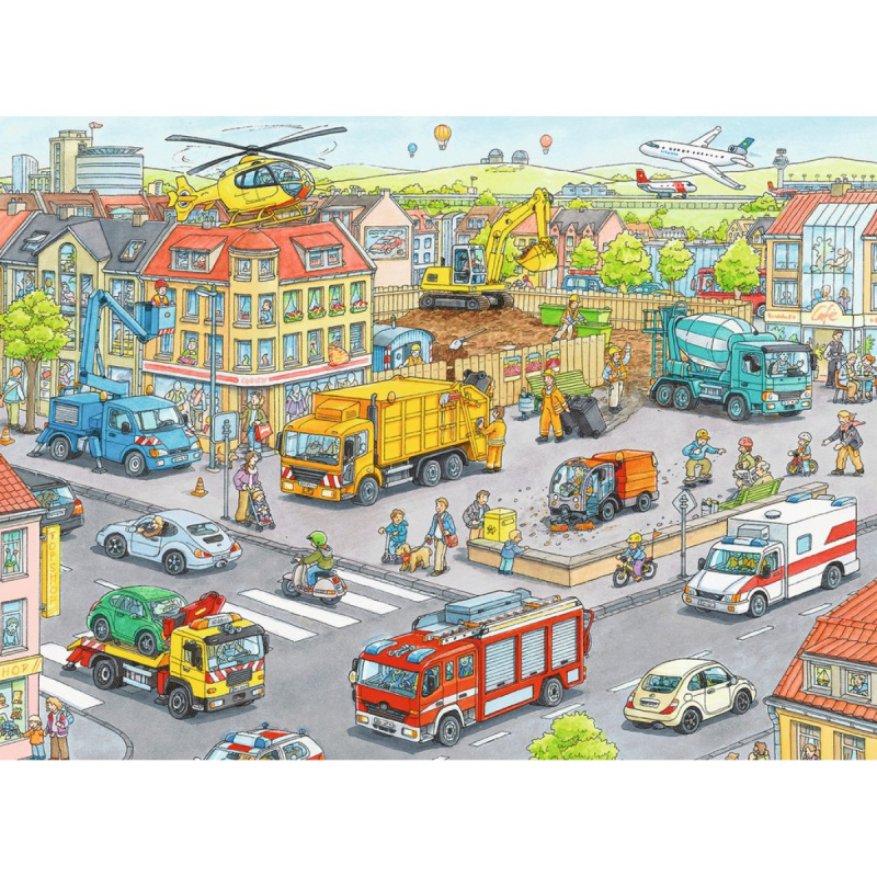 Ravensburger puzzle vozidla ve městě 100 dílků