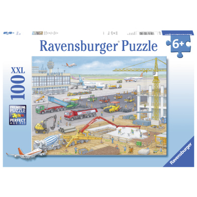 RAVENSBURGER Puzzle Staveniště na letišti XXL 100 dílků