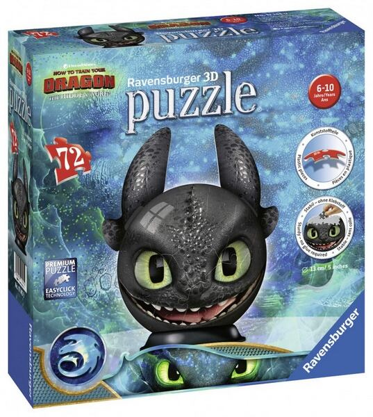 Ravensburger 111459 Puzzle-Ball Jak vycvičit draka 3 Bezzubka 72 dílků