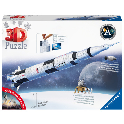 RAVENSBURGER 3D puzzle Vesmírná raketa Saturn V 504 dílků