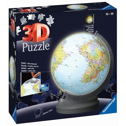 RAVENSBURGER Puzzleball Svítící Globus (Zeměkoule) 548 dílků