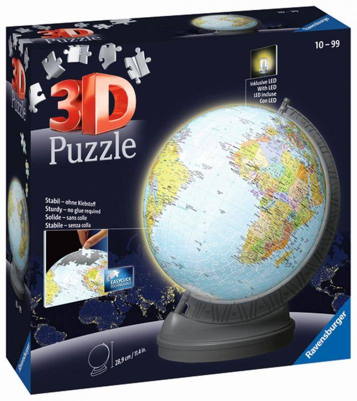 RAVENSBURGER Puzzleball Svítící Globus (Zeměkoule) 548 dílků