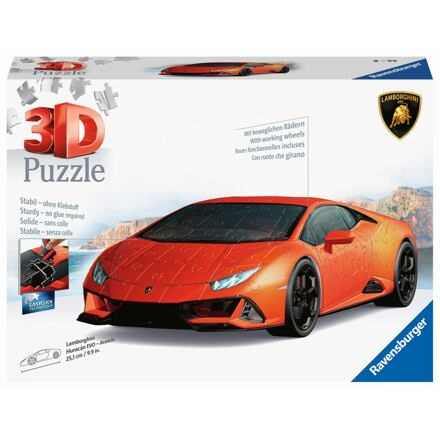 Puzzle 108 dílků 3D Vozidla Lamborghini Huracan Evo Arancio