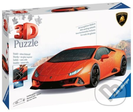 Puzzle 108 dílků 3D Vozidla Lamborghini Huracan Evo Arancio