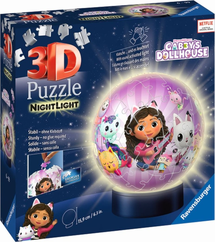 Puzzle-Ball Gabby’s Dollhouse 72 dílků (noční edice)