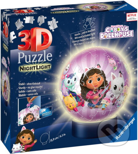 Puzzle-Ball Gabby’s Dollhouse 72 dílků (noční edice)