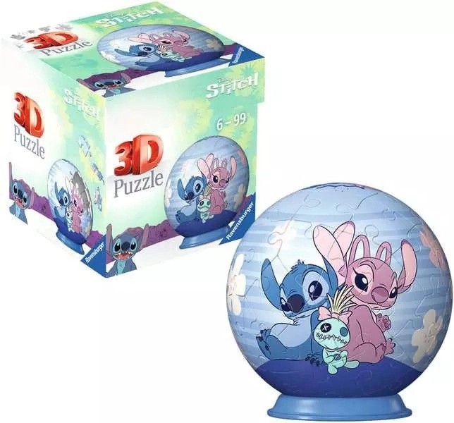 RAVENSBURGER 3D Puzzleball Disney: Stich & Angel 54 ks