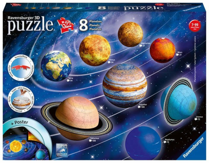 Ravensburger 3D puzzle Planetární soustava 522 ks