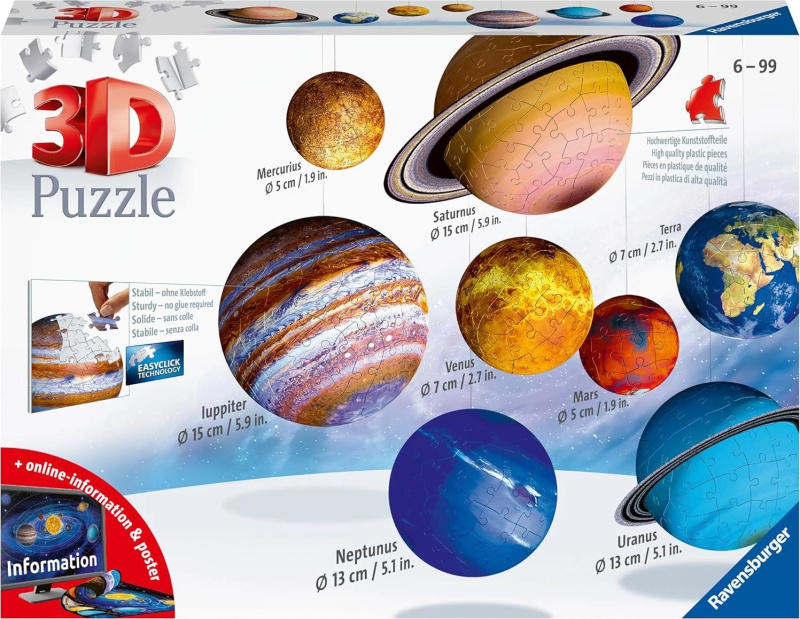 Ravensburger 3D puzzle Planetární soustava 522 ks