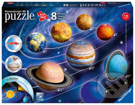 Ravensburger 3D puzzle Planetární soustava 522 ks