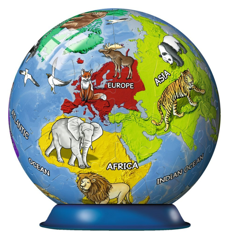 Ravensburger 3D puzzleball globus se zvířaty anglický 72 ks