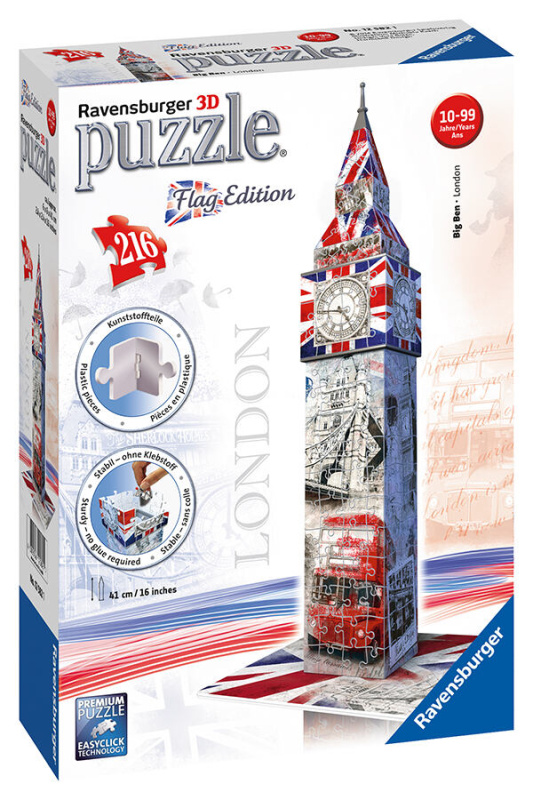 3D puzzle Big Ben Vlajková edice 216 dílků Ravensburger