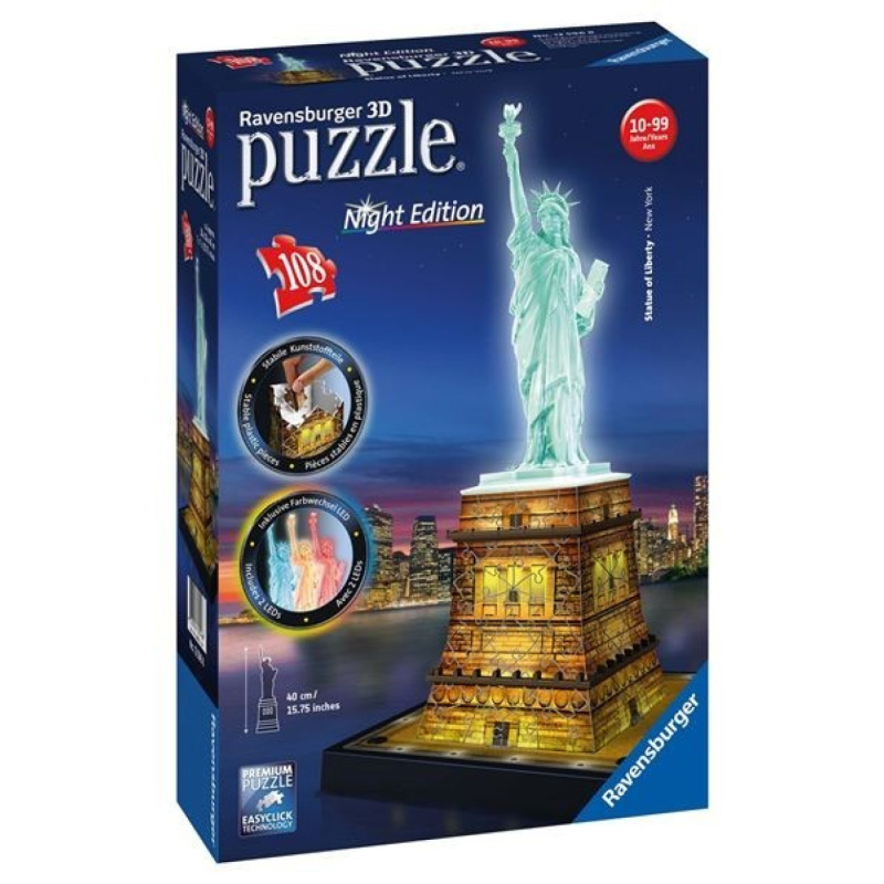 Ravensburger 3D puzzle svítící Socha svobody Noční edice 108 ks