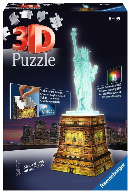 Ravensburger 3D puzzle svítící Socha svobody Noční edice 108 ks