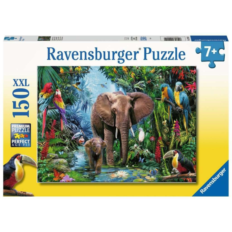 RAVENSBURGER Puzzle Sloni v džungli XXL 150 dílků