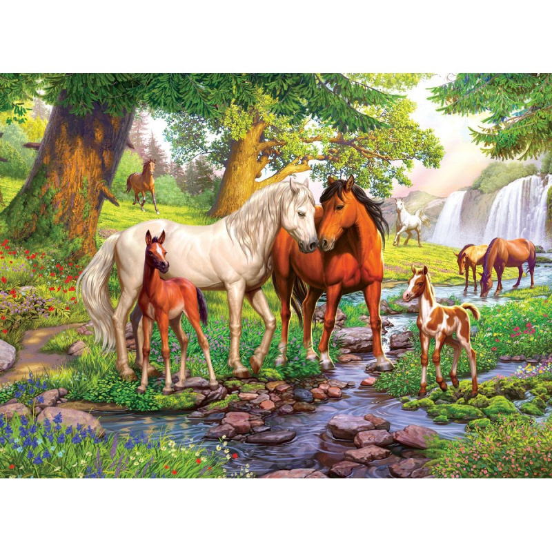 RAVENSBURGER Puzzle Koně u řeky XXL 300 dílků