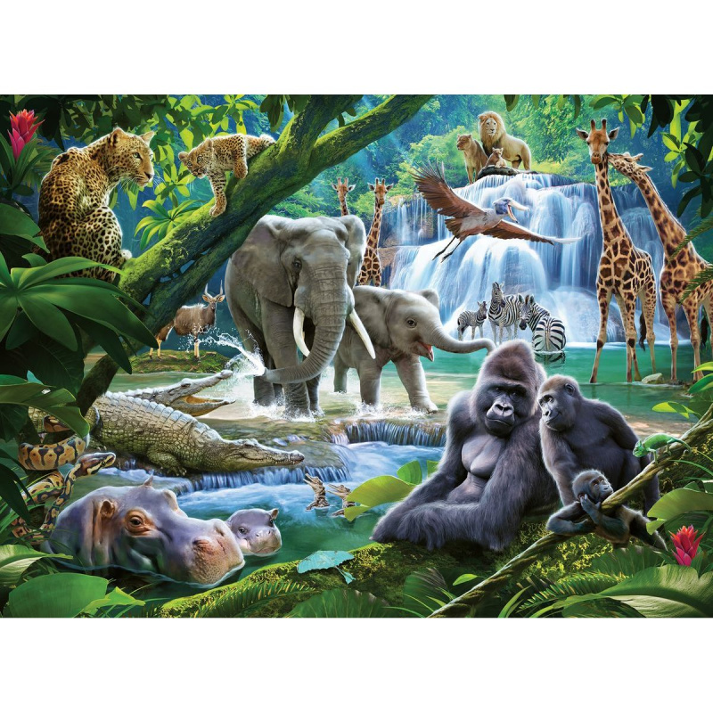 Puzzle Zvířata z džungle XXL
