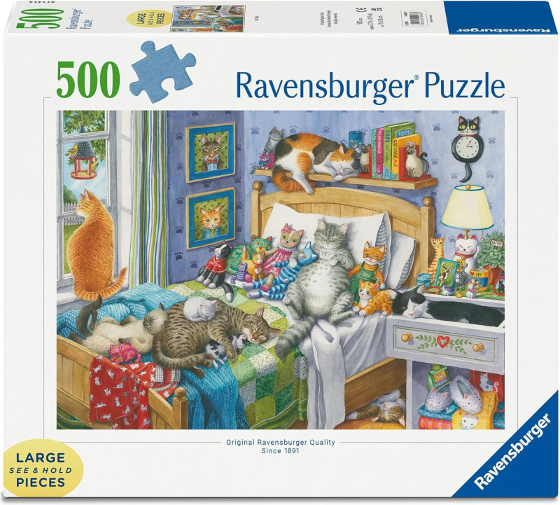 Puzzle Ravensburger 500 větších dílků Kočičí šlofík