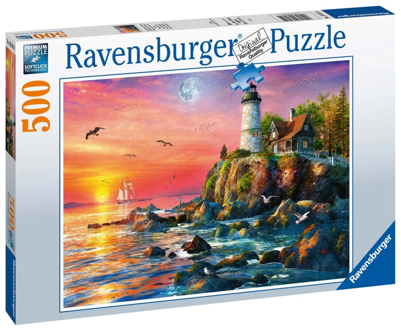 Ravensburger puzzle: Maják při západu slunce 500 dílků