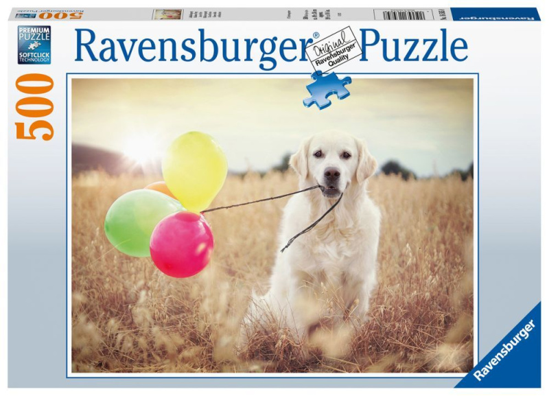 Ravensburger 16585 puzzle pes labrador s balónky 500 dílků