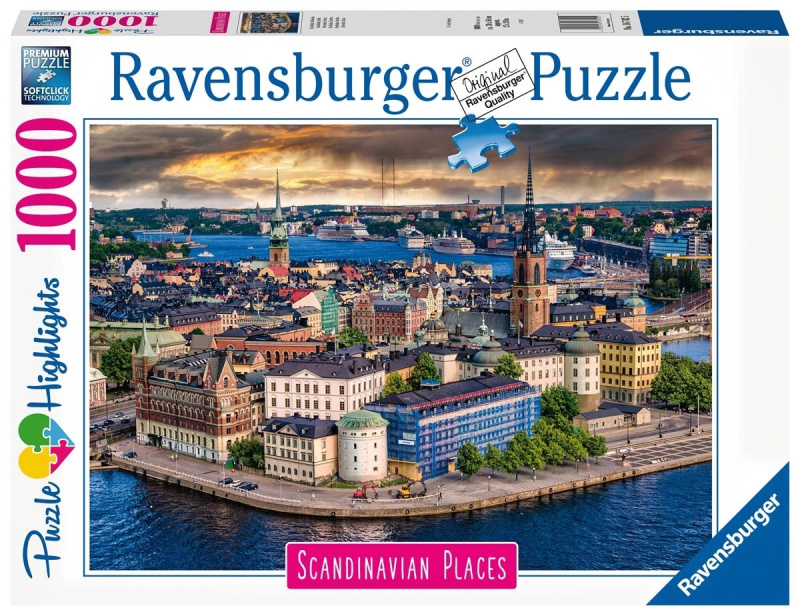 RAVENSBURGER Puzzle Stockholm Švédsko 1000 dílků