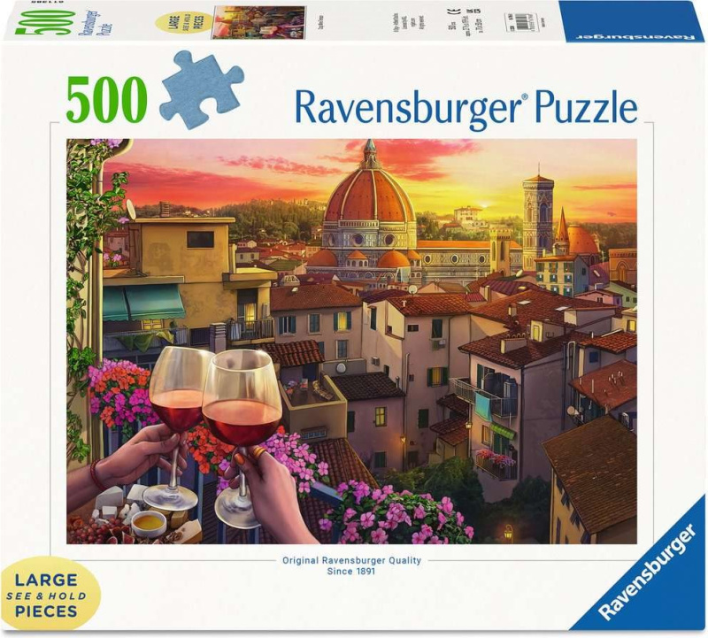 RAVENSBURGER Puzzle Útulná místa: Terasa ve Florencii XXL 500 dílků