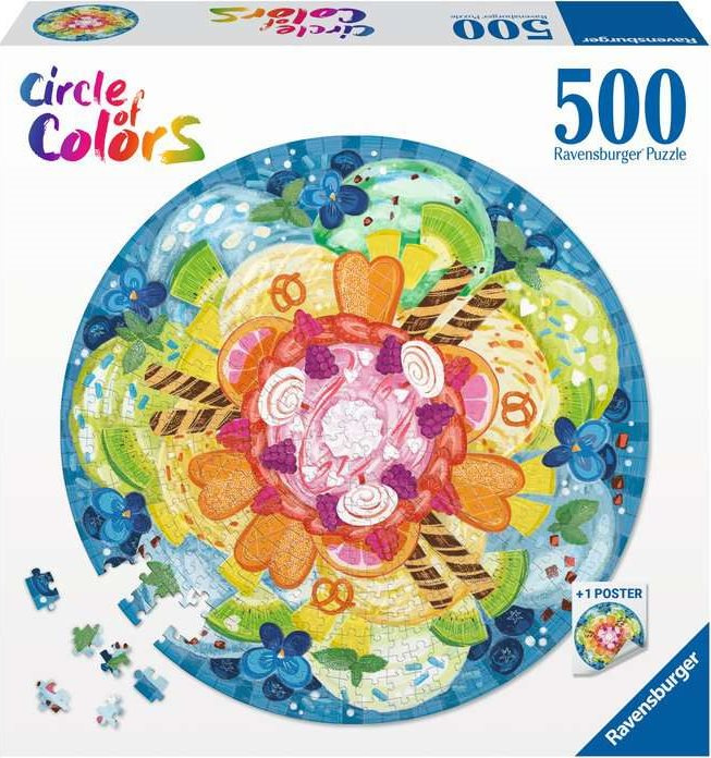 RAVENSBURGER Kulaté Kruh barev: Zmrzlina 500 dílků