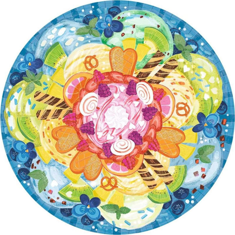 RAVENSBURGER Kulaté Kruh barev: Zmrzlina 500 dílků