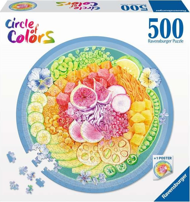 RAVENSBURGER Kulaté Kruh barev: Poke Bowl 500 dílků