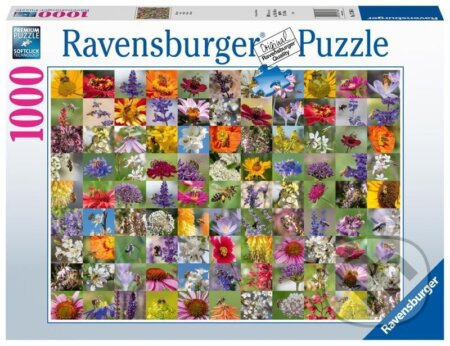 Včely na květinách - puzzle z kategorie Umělecké