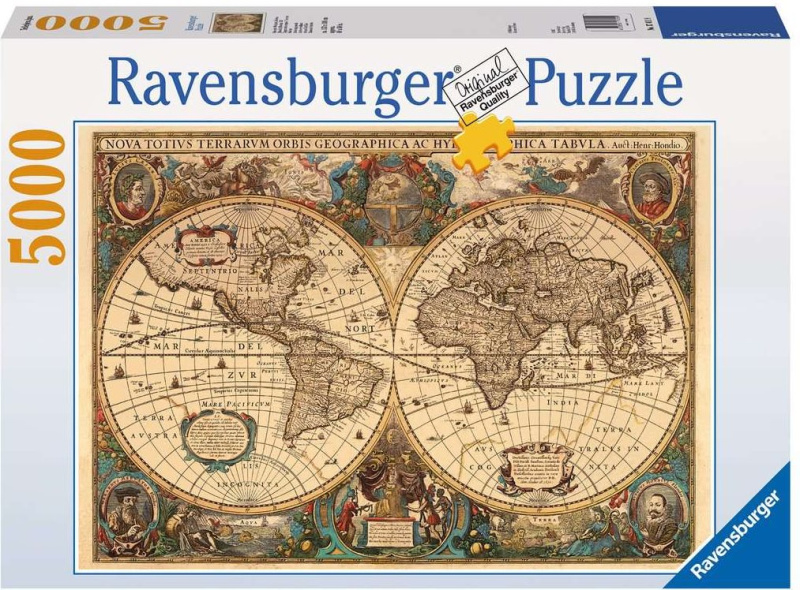 Puzzle 5000 prvků Stará mapa světa