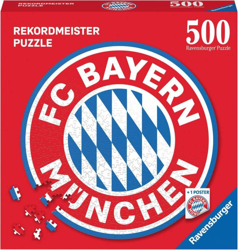 RAVENSBURGER Kulaté FC Bayern Logo 500 dílků