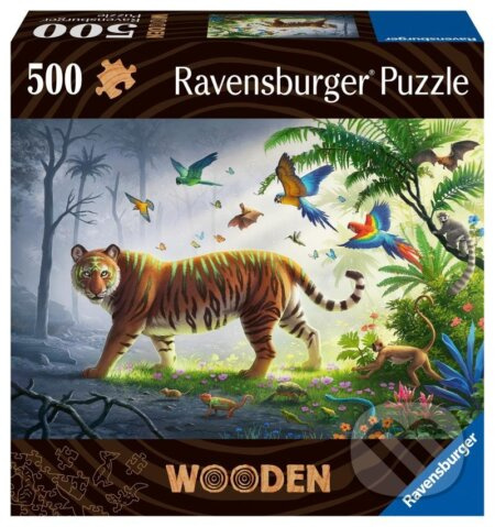 Dřevěné puzzle Tygr v džungli 500 dílků